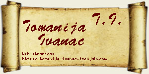 Tomanija Ivanac vizit kartica